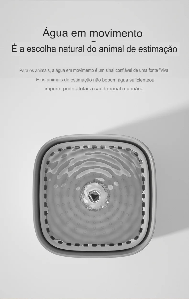 Fonte de Água Automática para Gatos 3L – Filtragem, Recirculação e Silenciosa USB