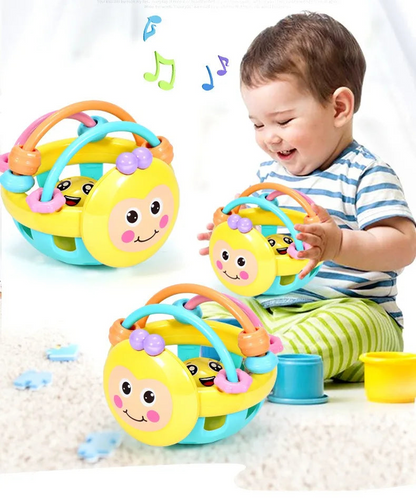 Bola Sensorial para Bebê 10cm com Chocalho - Andador Dobrável, Desenvolve Inteligência e Entretenimento para Bebês de 0 a 12 Meses