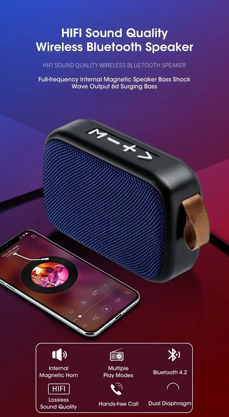 Caixa de Som Bluetooth Portátil com Subwoofer – Recarregável e com Rádio FM Integrado