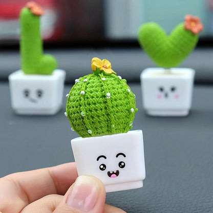 Conjunto com 4 Mini Plantas Suculentas de Resina – Decoração para Casa, Escritório ou Carro
