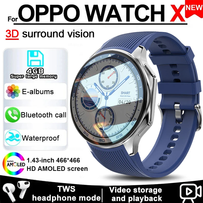Smartwatch OPPO Watch X – 4G, Memória Ampla, Vídeo, Chamadas Bluetooth, IP68 à Prova d'Água, AMOLED