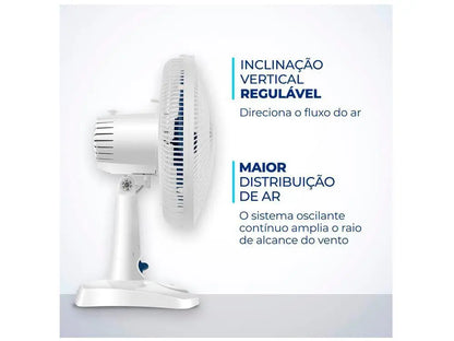 Ventilador de Mesa Mondial Super Power VSP-30-W – 3 Velocidades, Silencioso, 220V