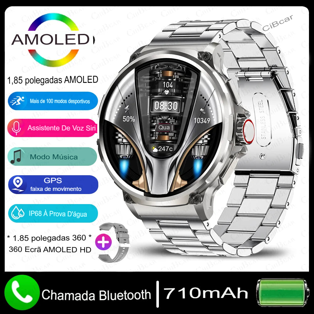 Smartwatch ChiBear – Tela AMOLED Ultra HD 1.85" | Bateria 710mAh | Chamadas Bluetooth | IP68