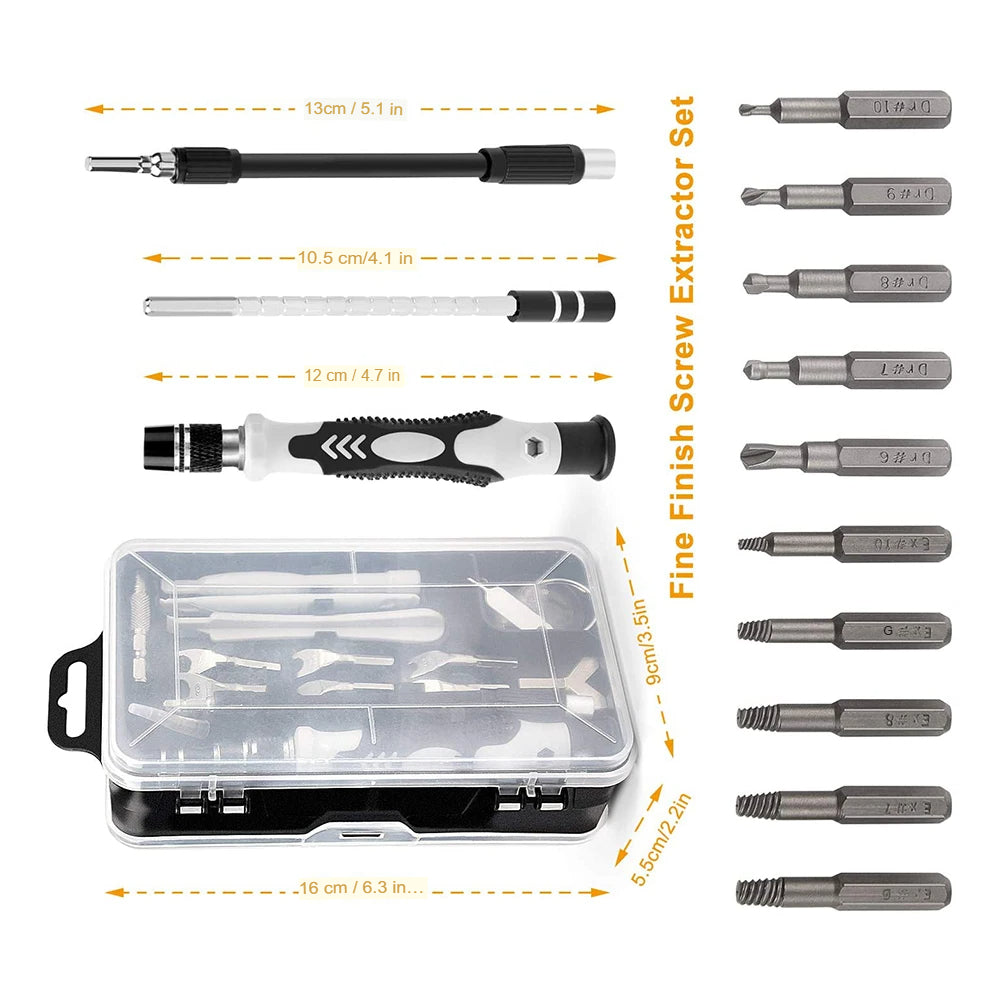 Kit de Chaves de Fenda Magnéticas WOZOBUY – 25 em 1 com Bits Torx, Philips, Tri-Wing, Y e Mais