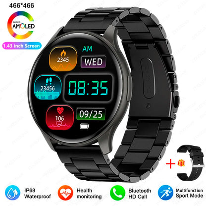Smartwatch  com Tela AMOLED 1.43", Bluetooth e Monitoramento de Saúde – Compatível com Xiaomi, Huawei, Android e iOS