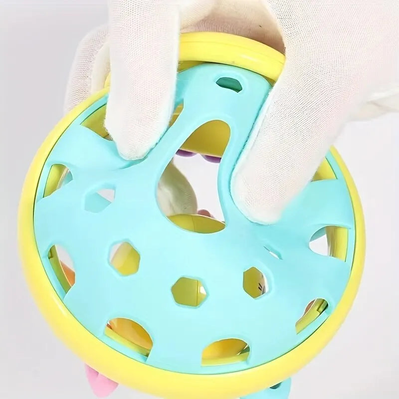 Bola Sensorial para Bebê 10cm com Chocalho - Andador Dobrável, Desenvolve Inteligência e Entretenimento para Bebês de 0 a 12 Meses