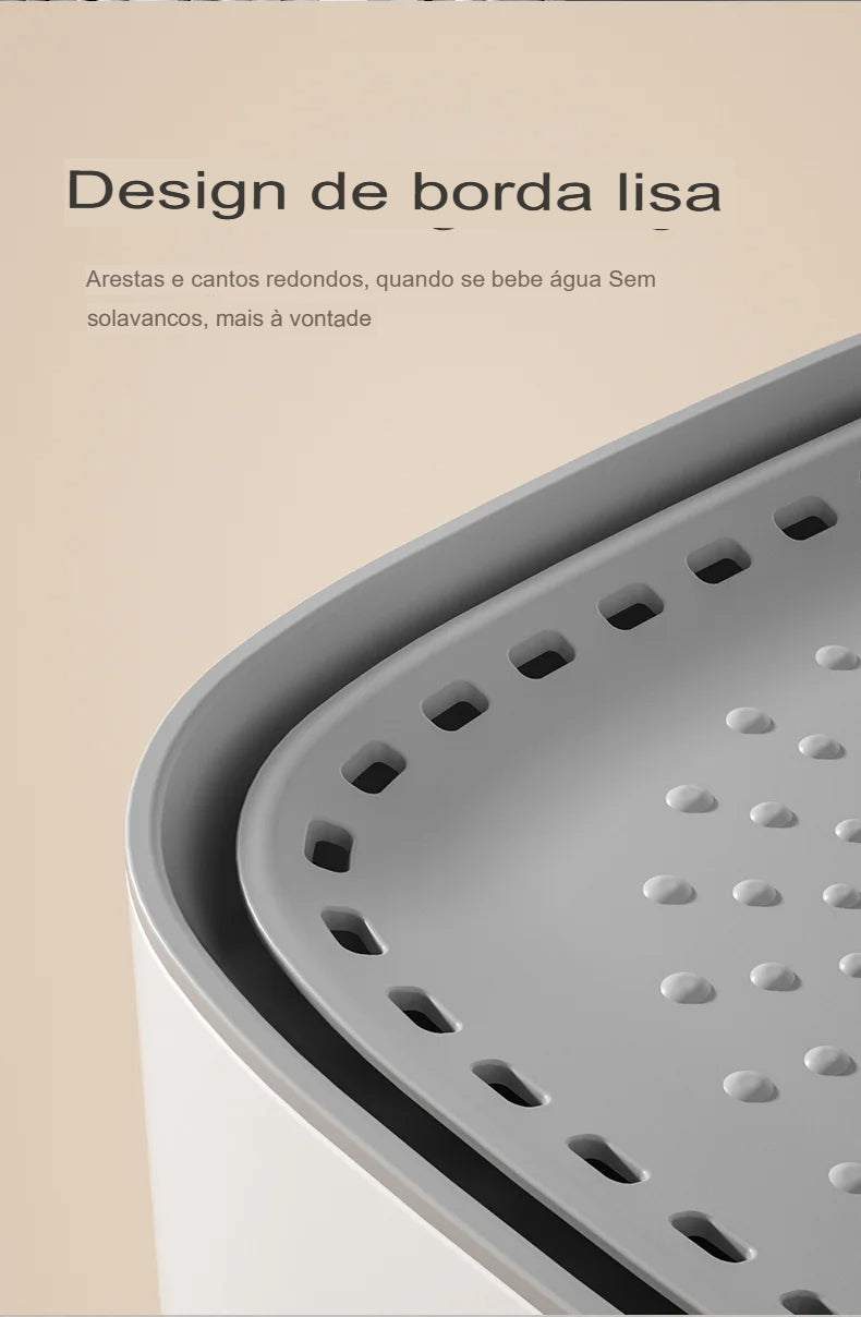 Fonte de Água Automática para Gatos 3L – Filtragem, Recirculação e Silenciosa USB