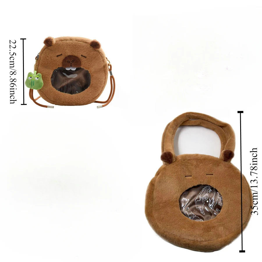 Mochila de Pelúcia Capivara | Mochila Fofa e Estilosa, Presente Criativo para Crianças e Adultos