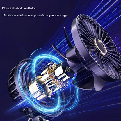 Ventilador Portátil USB Dobrável com Suporte para Celular e Display LED – 5 Velocidades, Recarregável e Multiuso