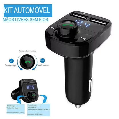 Transmissor FM Bluetooth para Carro – Carregador Automotivo