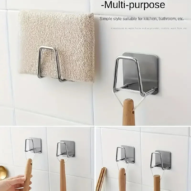 4 Peças Suporte de Armazenamento para Cozinha – Prateleira de Aço Inoxidável