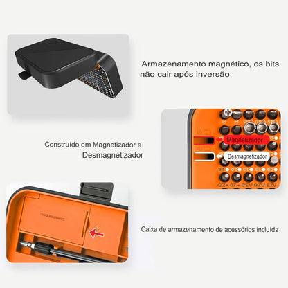 Kit de Chaves de Fenda Magnéticas WOZOBUY – 25 em 1 com Bits Torx, Philips, Tri-Wing, Y e Mais