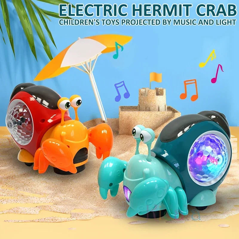 Brinquedo Eletrônico Interativo Caranguejo que Anda e Brilha – Música e Luz para Bebês e Crianças Pequenas