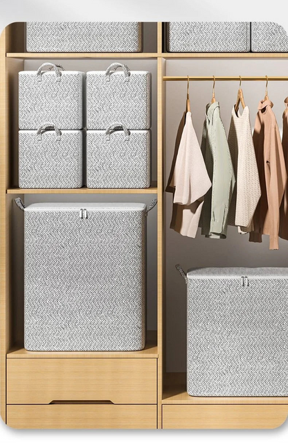 Caixa Organizadora de Grande Capacidade para Casa – Tecido Não Tecido, Ideal para Roupas, Colchas e Brinquedos