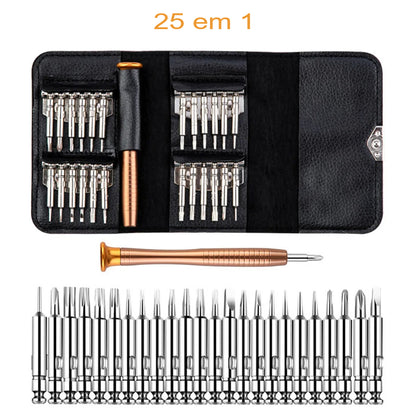 Kit de Chaves de Fenda Magnéticas WOZOBUY – 25 em 1 com Bits Torx, Philips, Tri-Wing, Y e Mais