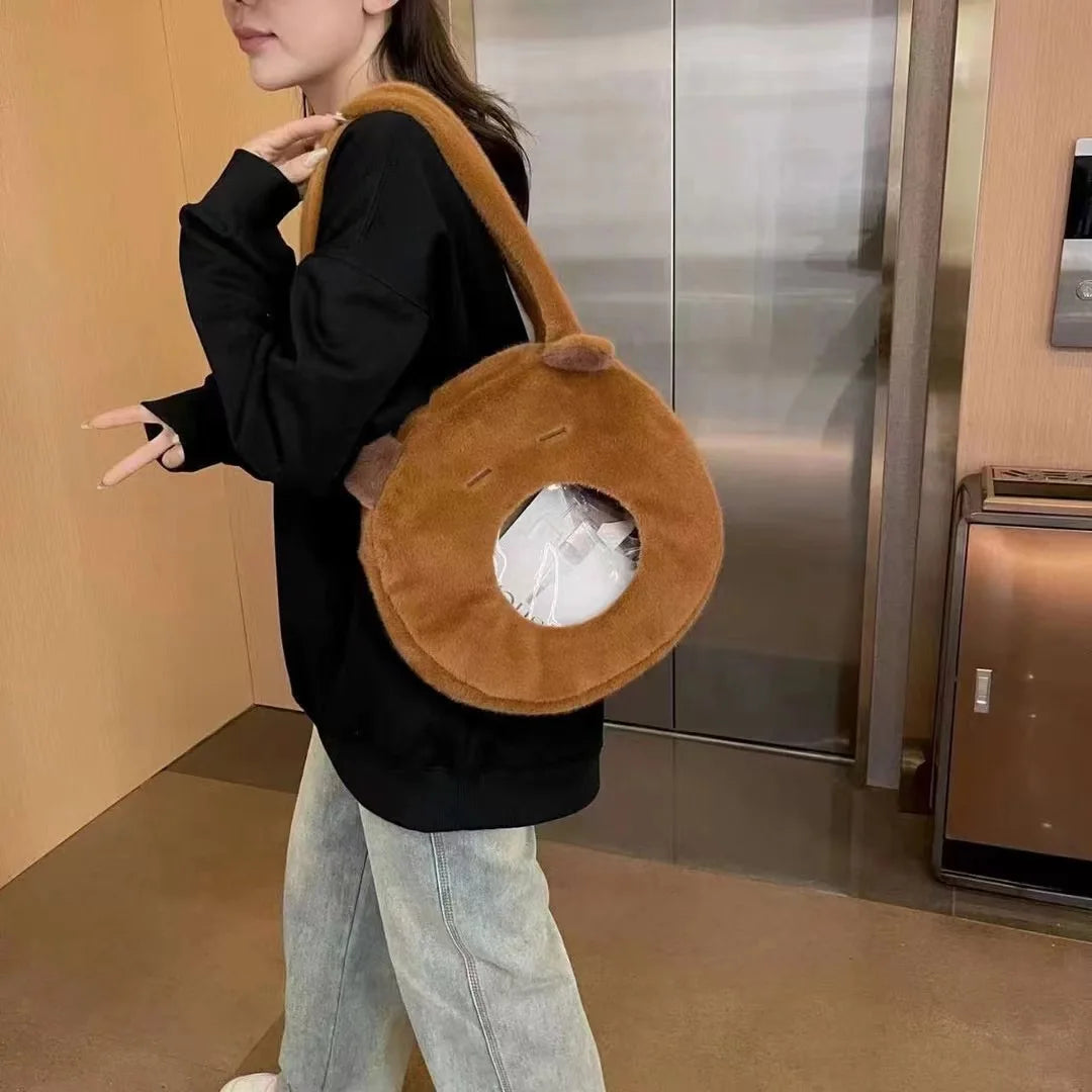 Mochila de Pelúcia Capivara | Mochila Fofa e Estilosa, Presente Criativo para Crianças e Adultos