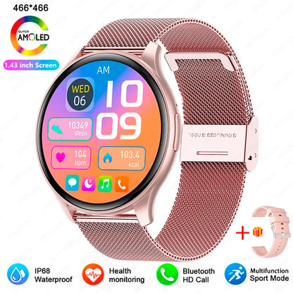 Smartwatch  com Tela AMOLED 1.43", Bluetooth e Monitoramento de Saúde – Compatível com Xiaomi, Huawei, Android e iOS