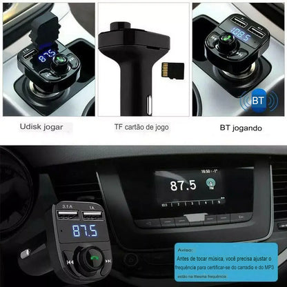 Transmissor FM Bluetooth para Carro – Carregador Automotivo