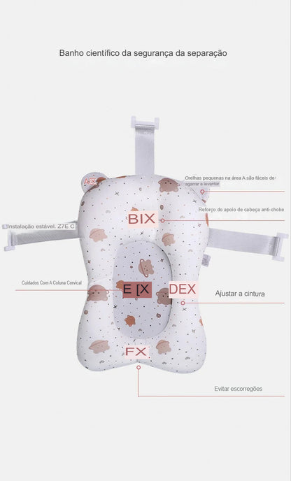 Almofada de Banho Dobrável Antiderrapante para Bebês - Conforto e Segurança