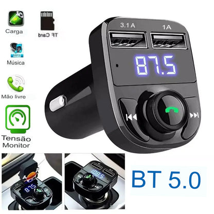 Transmissor FM Bluetooth para Carro – Carregador Automotivo
