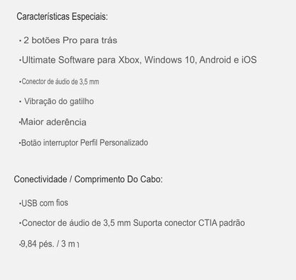Controle com Fio 8BitDo Ultimate – Joystick com Sensor Hall Effect para Xbox e PC