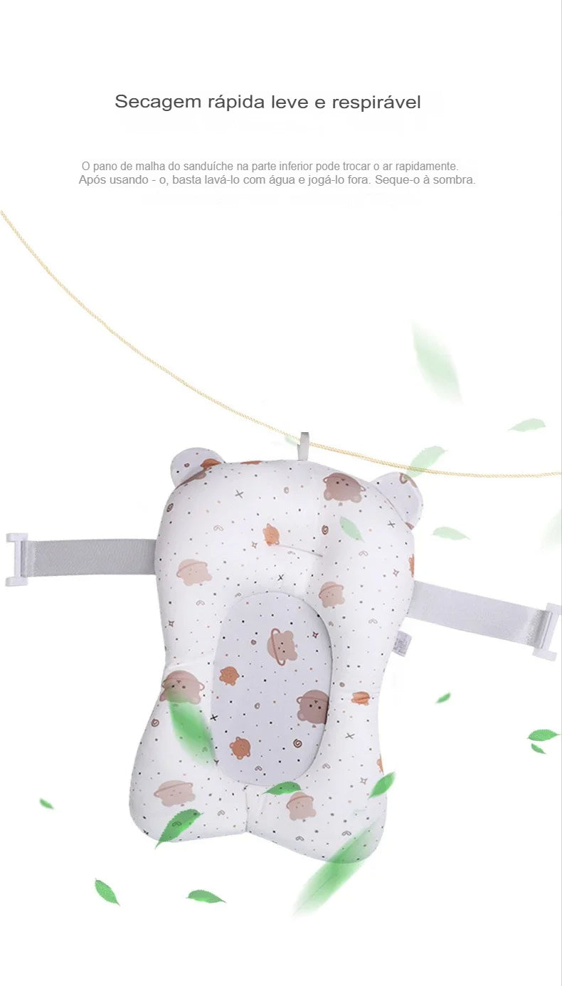 Almofada de Banho Dobrável Antiderrapante para Bebês - Conforto e Segurança