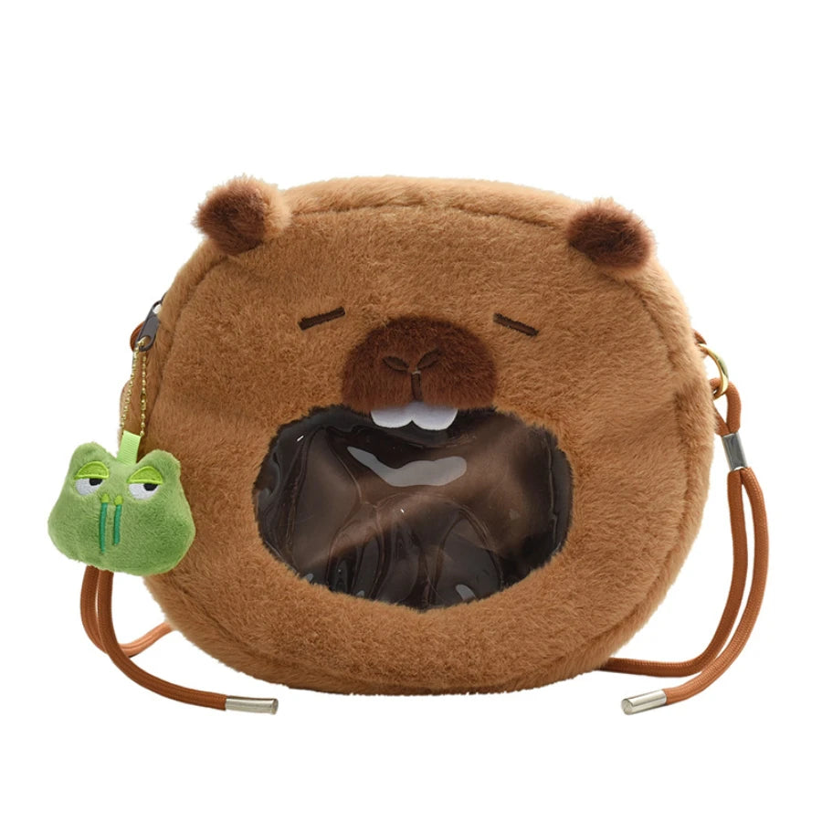 Mochila de Pelúcia Capivara | Mochila Fofa e Estilosa, Presente Criativo para Crianças e Adultos