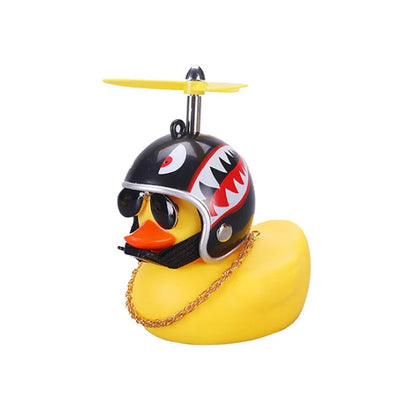 Brinquedo Pato de Borracha com Capacete e Óculos de Sol