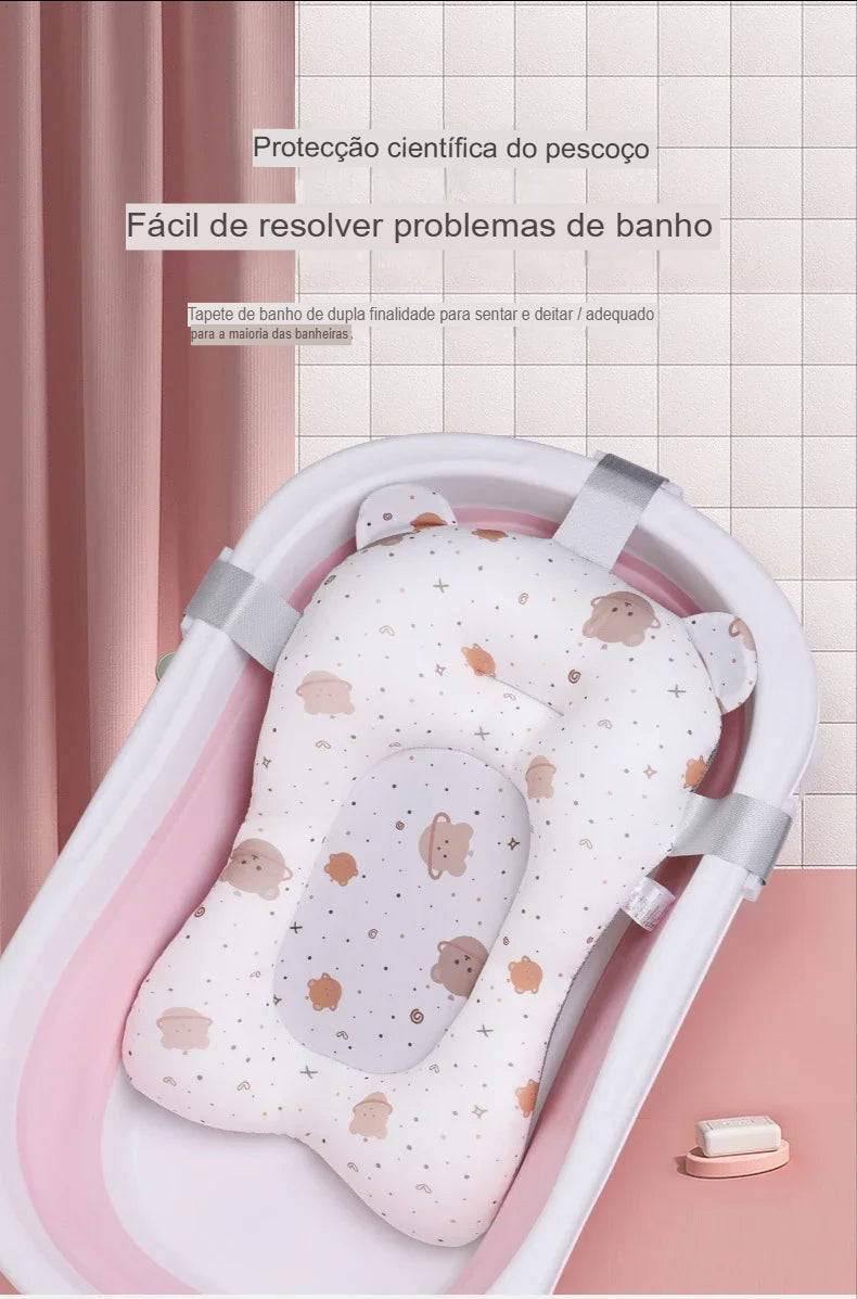 Almofada de Banho Dobrável Antiderrapante para Bebês - Conforto e Segurança