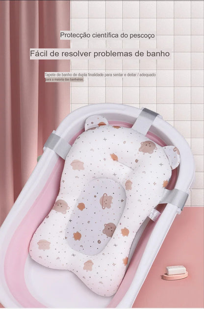 Almofada de Banho Dobrável Antiderrapante para Bebês - Conforto e Segurança