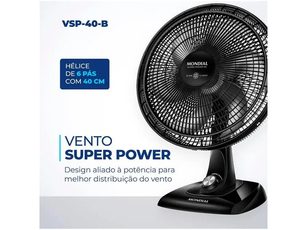 Ventilador Mondial Super Power 40cm 6 Pás 3 Velocidades 140W - 110V