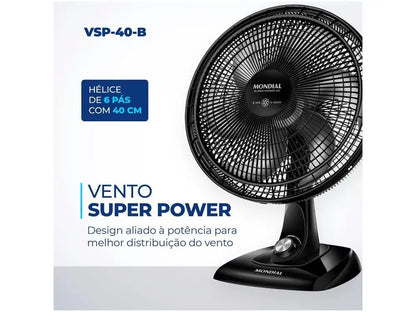 Ventilador Mondial Super Power 40cm 6 Pás 3 Velocidades 140W - 110V