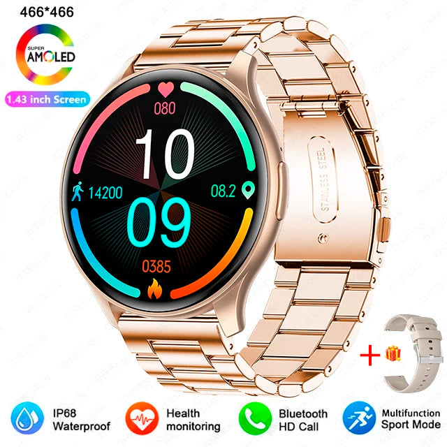 Smartwatch  com Tela AMOLED 1.43", Bluetooth e Monitoramento de Saúde – Compatível com Xiaomi, Huawei, Android e iOS