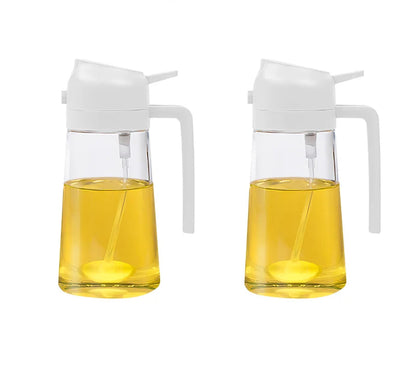 Spray de Óleo 2 em 1 – Pulverizador de Óleo para Cozinha, Garrafa de Óleo em Spray