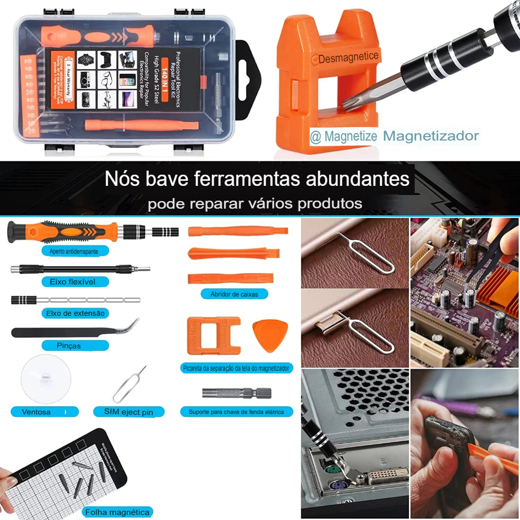 Kit de Chaves de Fenda Magnéticas WOZOBUY – 25 em 1 com Bits Torx, Philips, Tri-Wing, Y e Mais