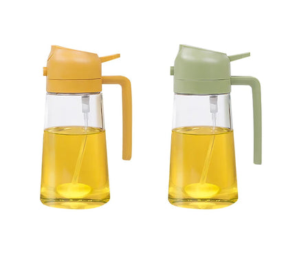 Spray de Óleo 2 em 1 – Pulverizador de Óleo para Cozinha, Garrafa de Óleo em Spray