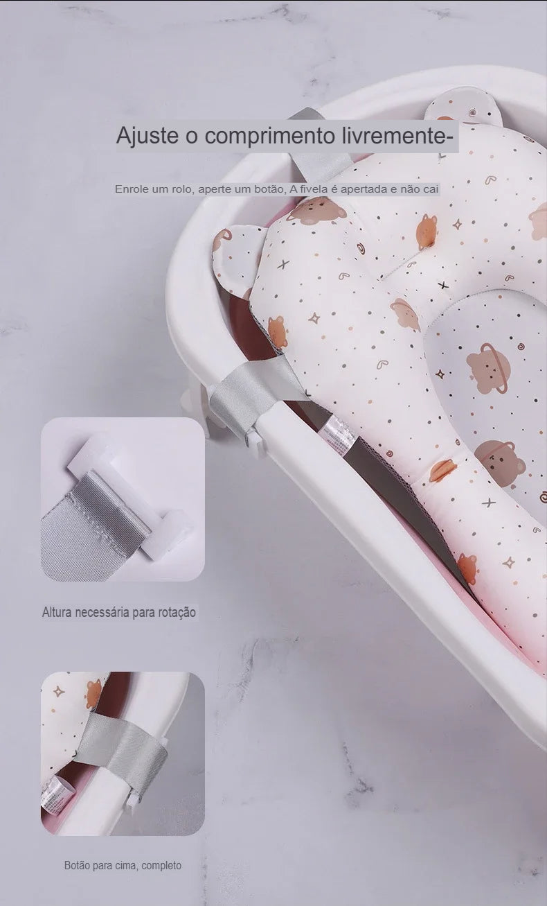 Almofada de Banho Dobrável Antiderrapante para Bebês - Conforto e Segurança